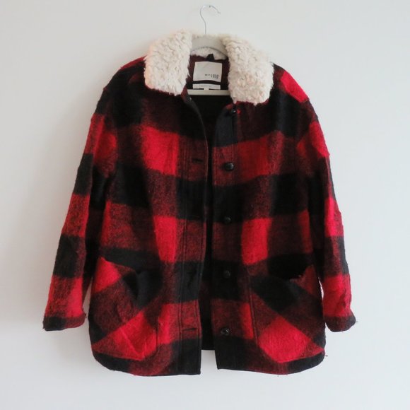 Aritzia Red and Black Plaid Jacket - Picture 2 of 15